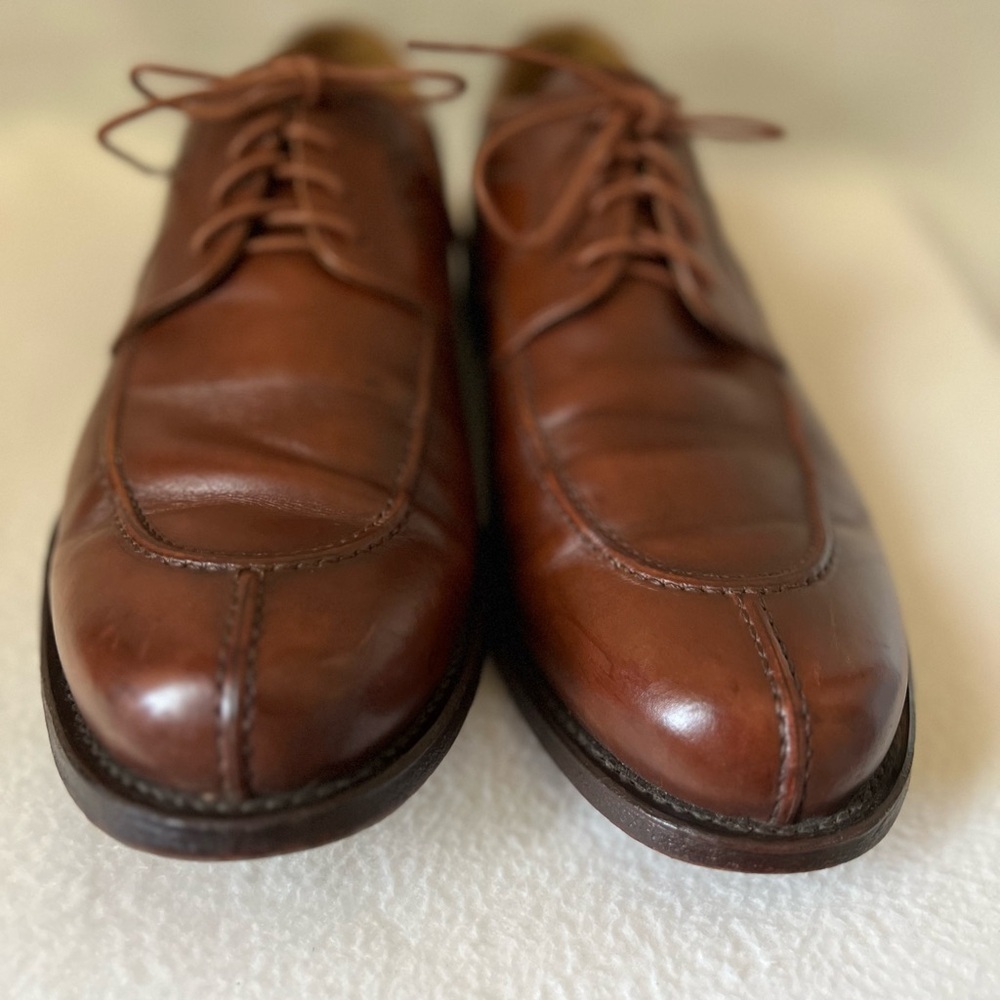 Johnston & Murphy Men’s Size 11 1/2 Brown Leather Shoes - Picture 3 of 16